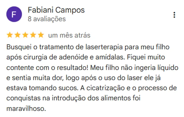 Print de avaliacao real de cliente no Google