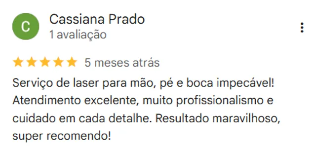 Print de avaliacao real de cliente no Google