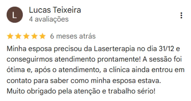 Print de avaliacao real de cliente no Google