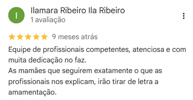 Print de avaliacao real de cliente no Google