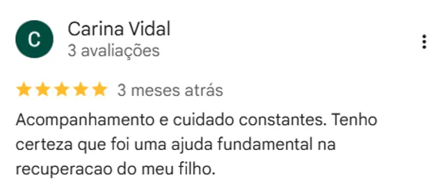 Print de avaliacao real de cliente no Google