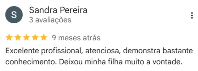 Print de avaliacao real de cliente no Google